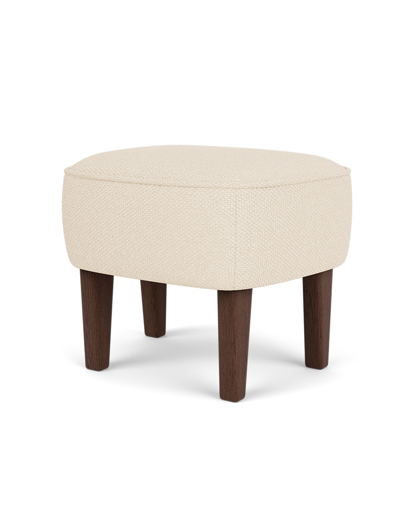 Compact Ottoman in Textile Curved Legs, Pairs with Lounge Chair