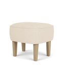Compact Ottoman in Textile Curved Legs, Pairs with Lounge Chair