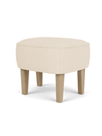 Compact Ottoman in Textile Curved Legs, Pairs with Lounge Chair