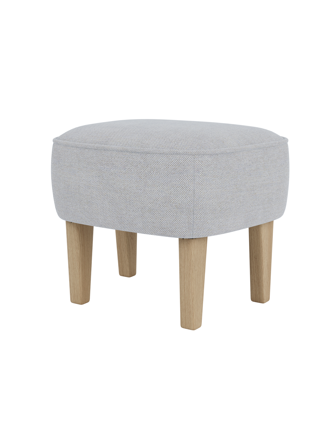 Compact Ottoman in Textile Curved Legs, Pairs with Lounge Chair
