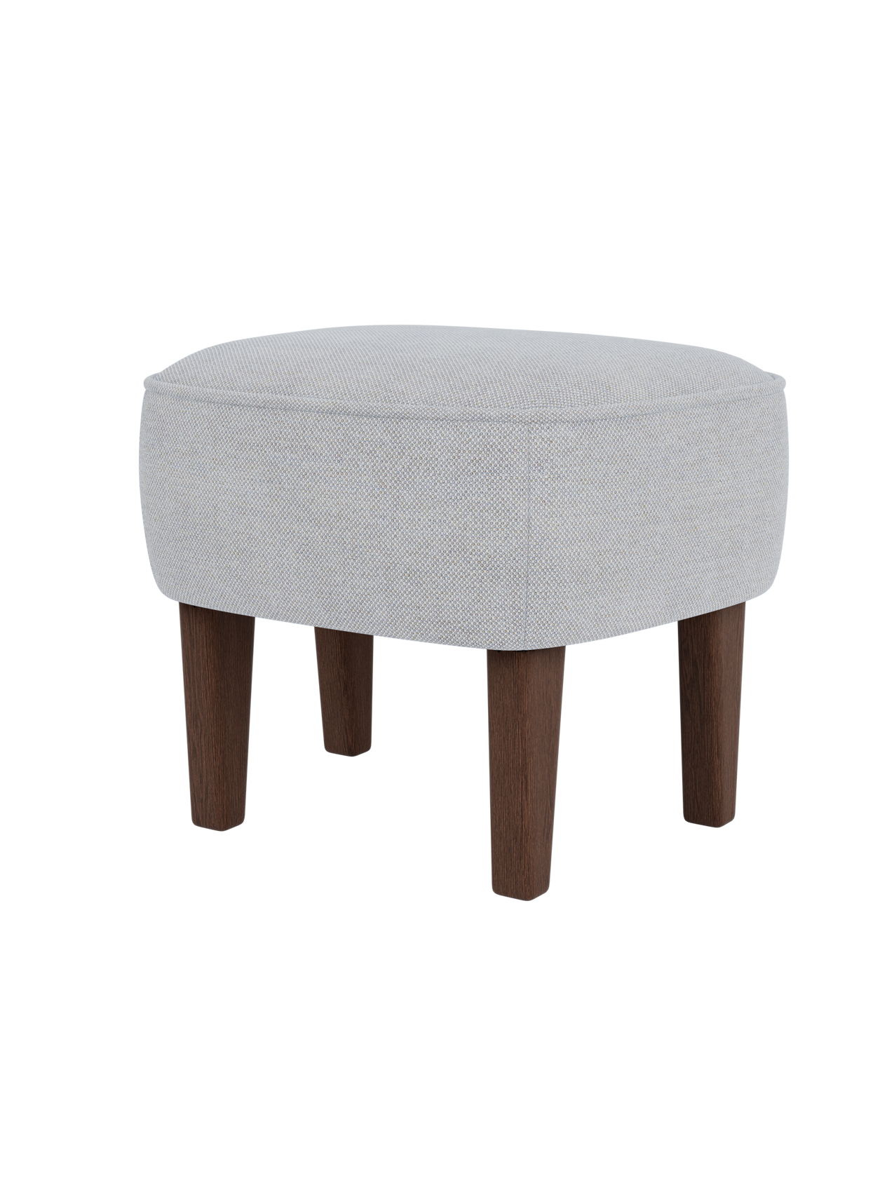Compact Ottoman in Textile Curved Legs, Pairs with Lounge Chair