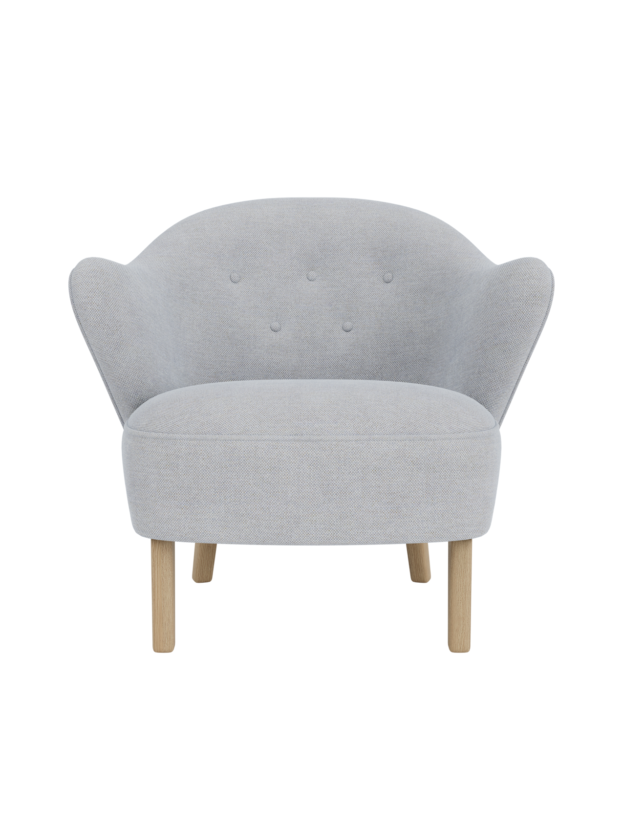 Compact Lounge Chair in Textile Sculptural Armrests