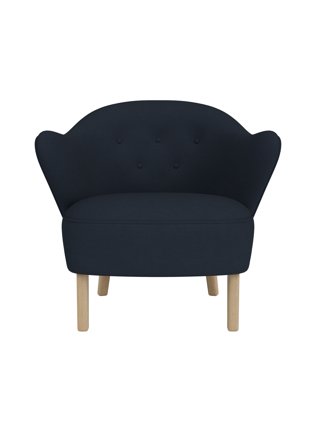 Compact Lounge Chair in Textile Sculptural Armrests
