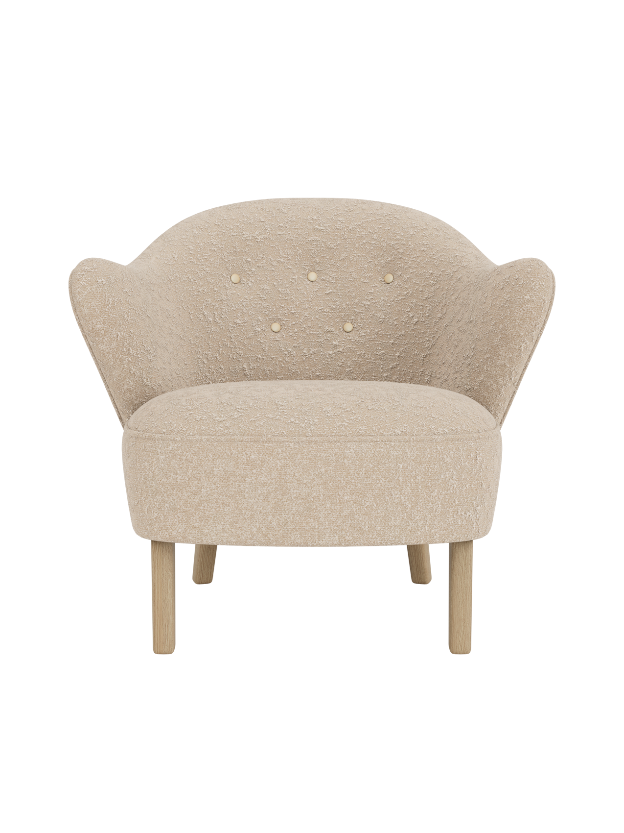 Compact Lounge Chair in Textile Sculptural Armrests