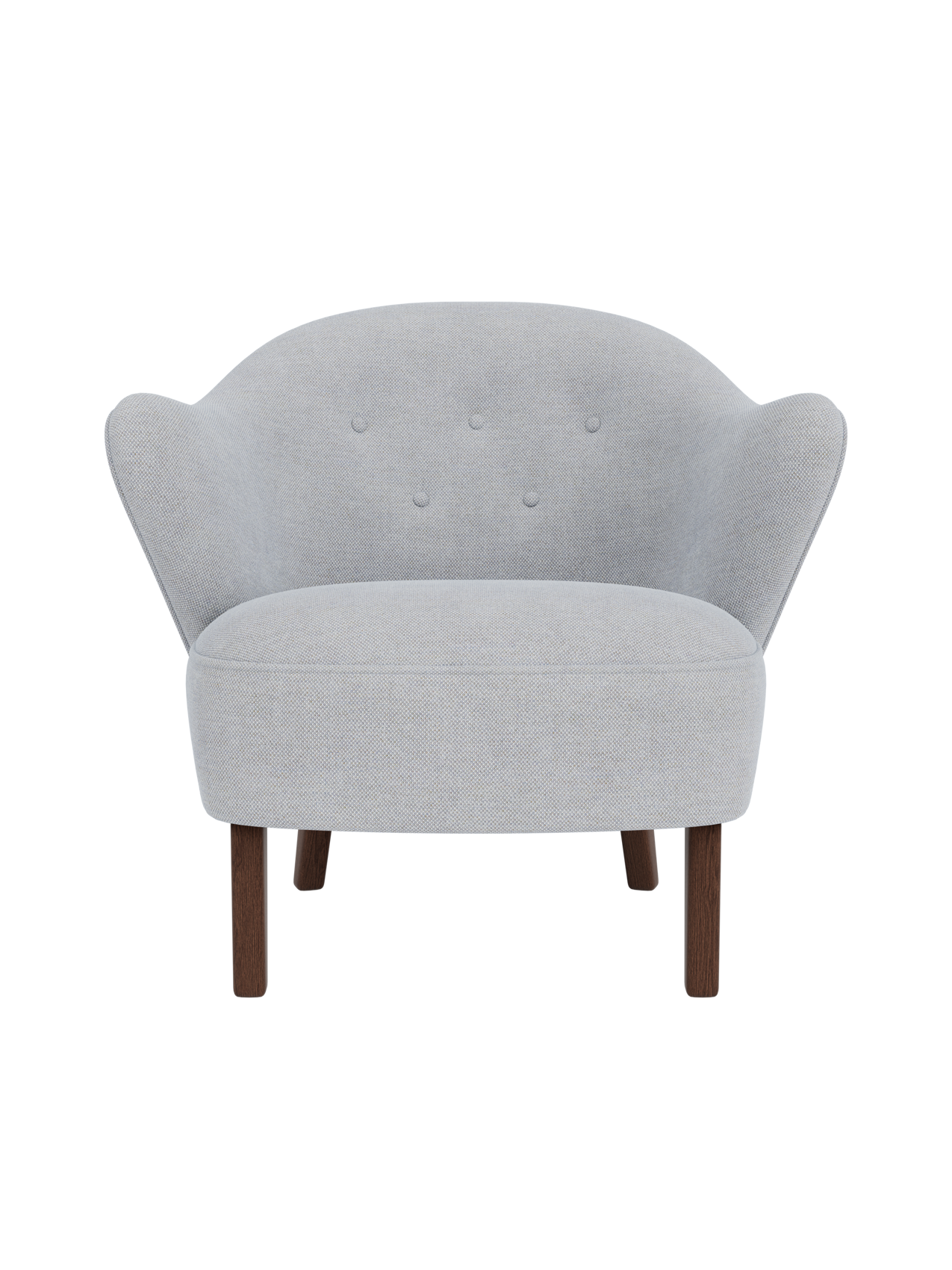 Compact Lounge Chair in Textile Sculptural Armrests