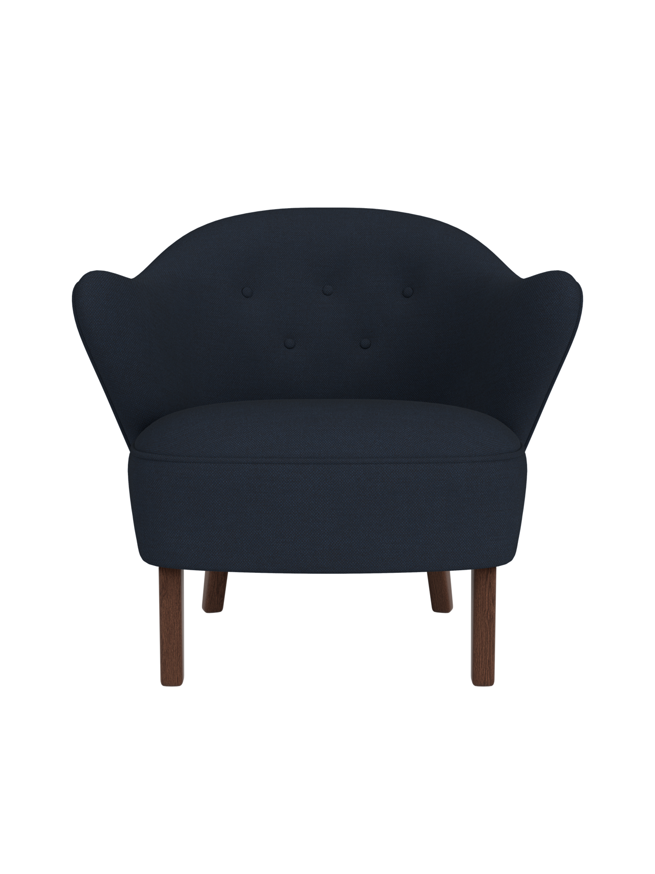 Compact Lounge Chair in Textile Sculptural Armrests