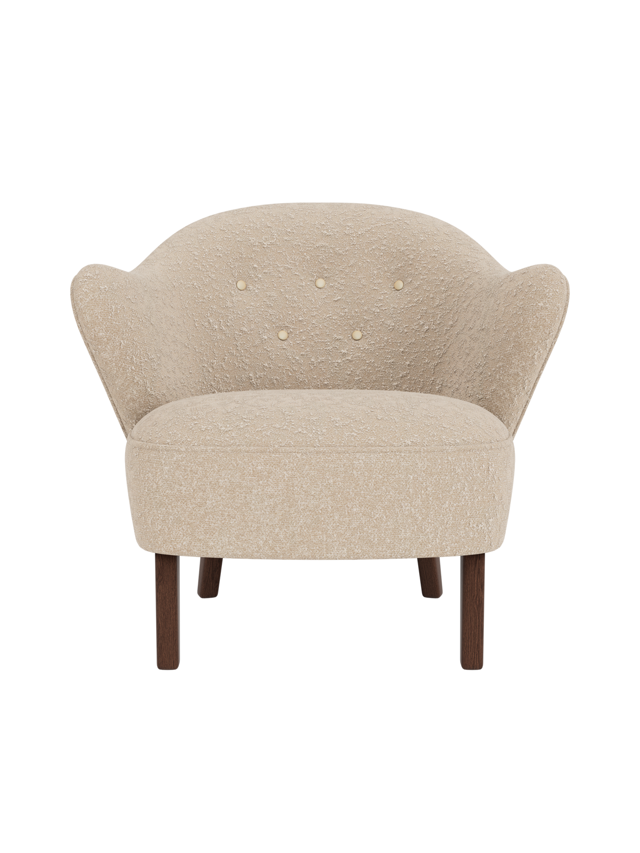 Compact Lounge Chair in Textile Sculptural Armrests
