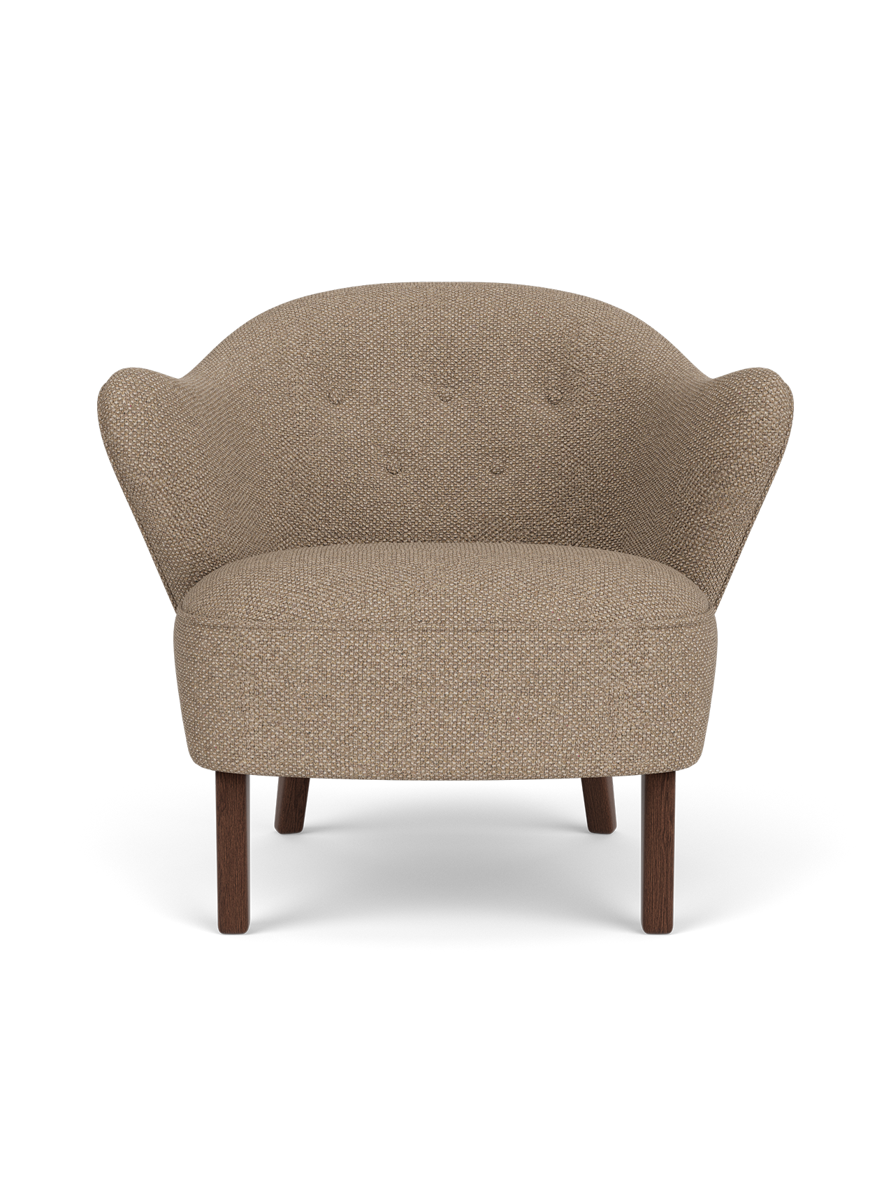 Compact Lounge Chair in Textile Sculptural Armrests