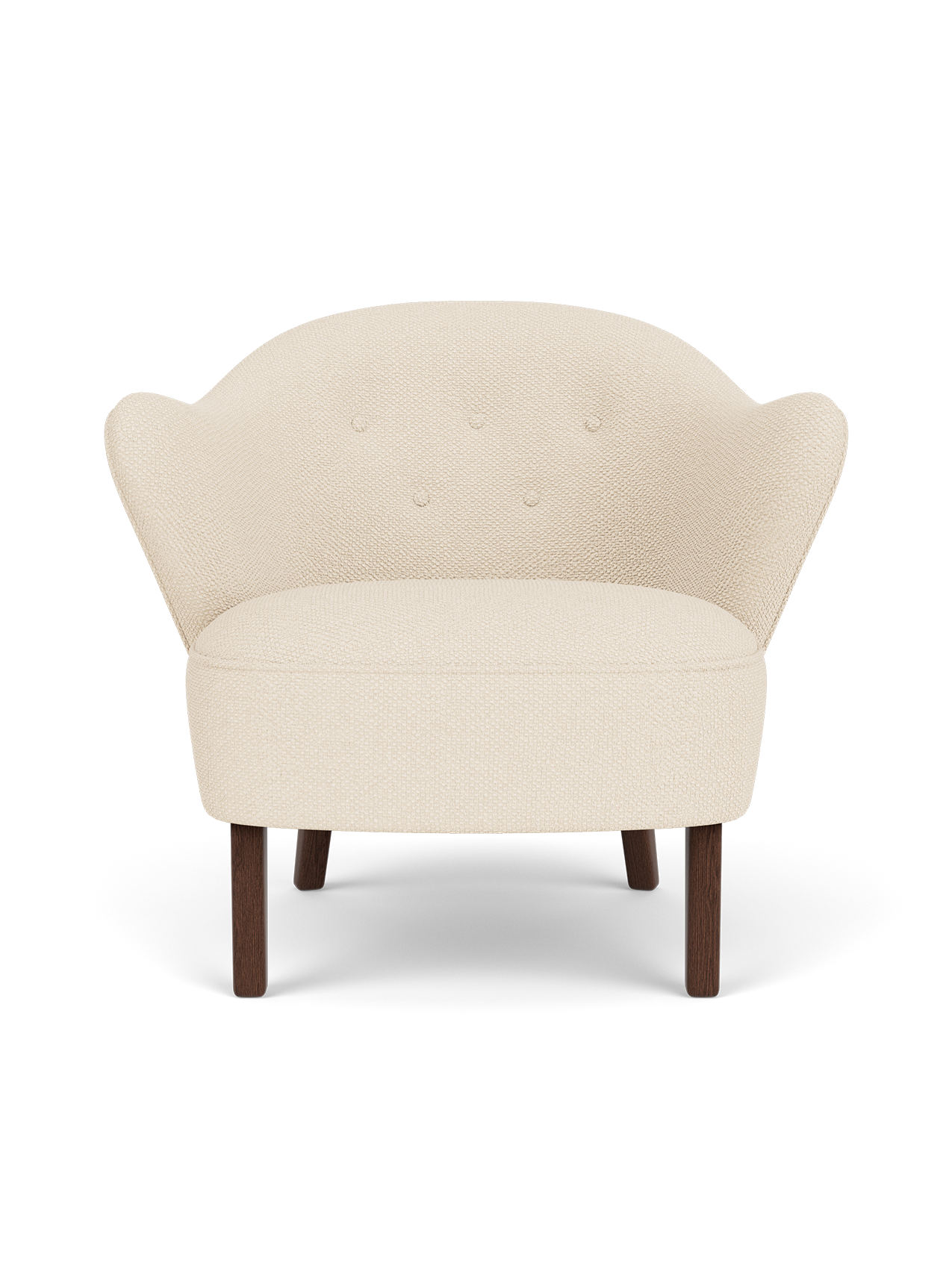 Compact Lounge Chair in Textile Sculptural Armrests