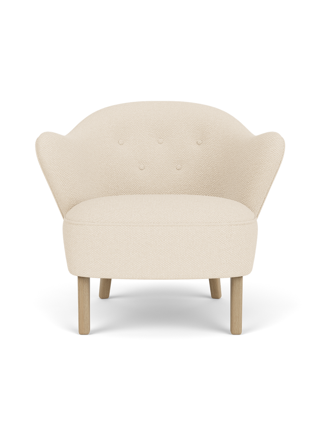 Compact Lounge Chair in Textile Sculptural Armrests