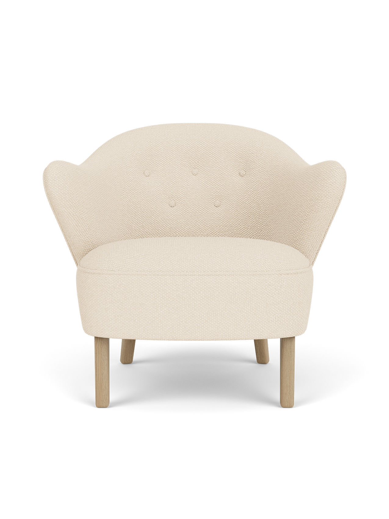 Compact Lounge Chair in Textile Sculptural Armrests