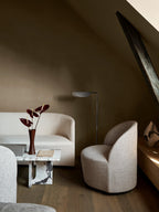 Lounge Chair with 190 Return Swivel Wide Low Seat, Plinth Base