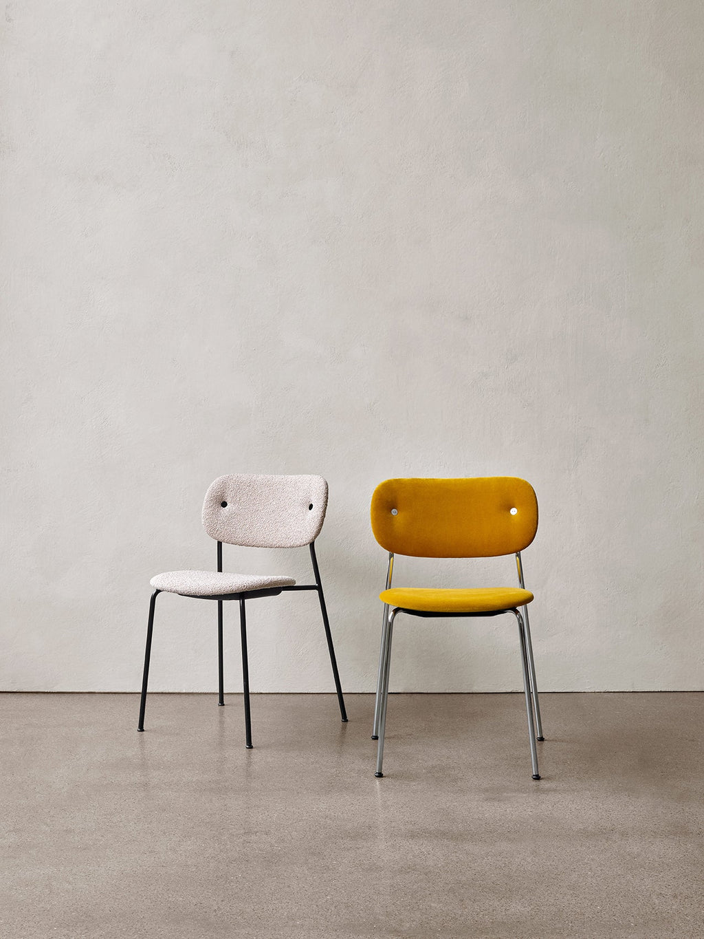 Fully Upholstered Dining Chair ¨C Chrome Base, Stackable, Custom Fabric
