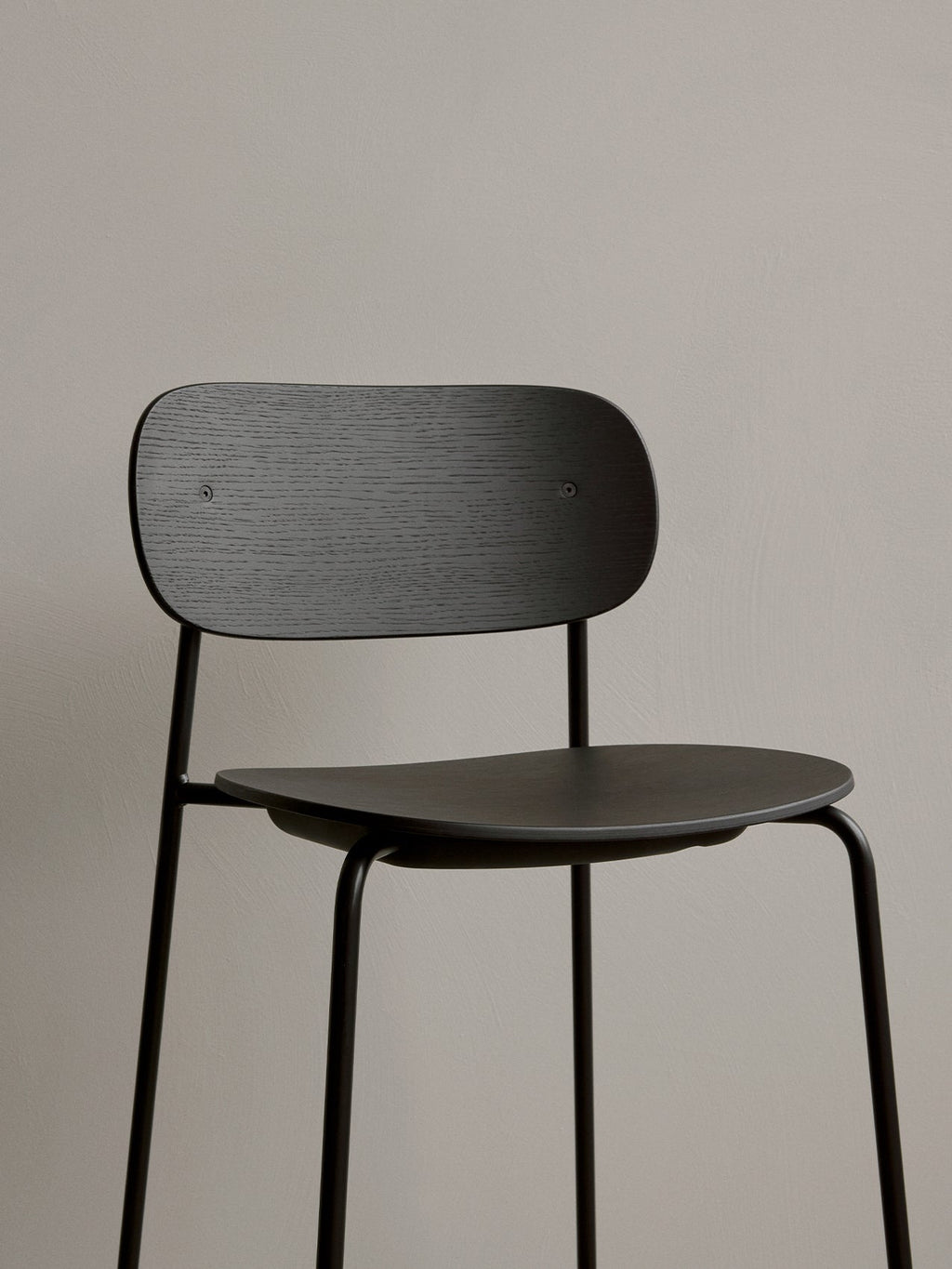 Contoured Bar Chair with Wood Veneer ¨C Stackable, Footrest Included