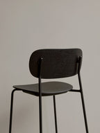 Contoured Bar Chair with Wood Veneer ¨C Stackable, Footrest Included