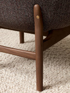 Lounge Chair on Solid Wood Frame Curved Shell, Angled Backrest