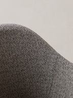Lounge Chair on Solid Wood Frame Curved Shell, Angled Backrest