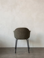 Upholstered Dining Chair, Black Steel Base ¨C High Back, 25mm Foam Seat