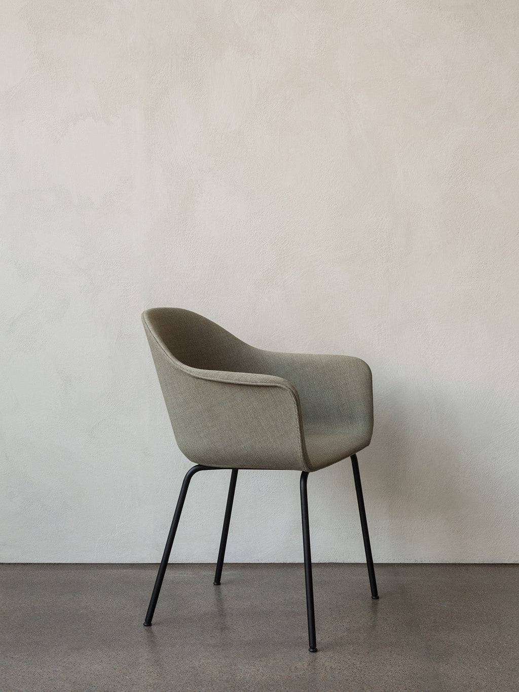 Upholstered Dining Chair, Black Steel Base ¨C High Back, 25mm Foam Seat