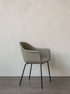 Upholstered Dining Chair, Black Steel Base ¨C High Back, 25mm Foam Seat