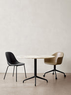 Swivel Dining Chair with Casters, Black Star Base ¨C 25mm Foam Seat