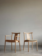 Solid Wood Dining Chair with Armrests ¨C Traditional Joinery, Stackable