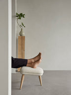 Lounge Ottoman Embracing Form, Pairs with Lounge Chair, Oak or Walnut