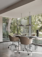Swivel Dining Chair with Casters, Polished Aluminium Base ¨C 25mm Foam