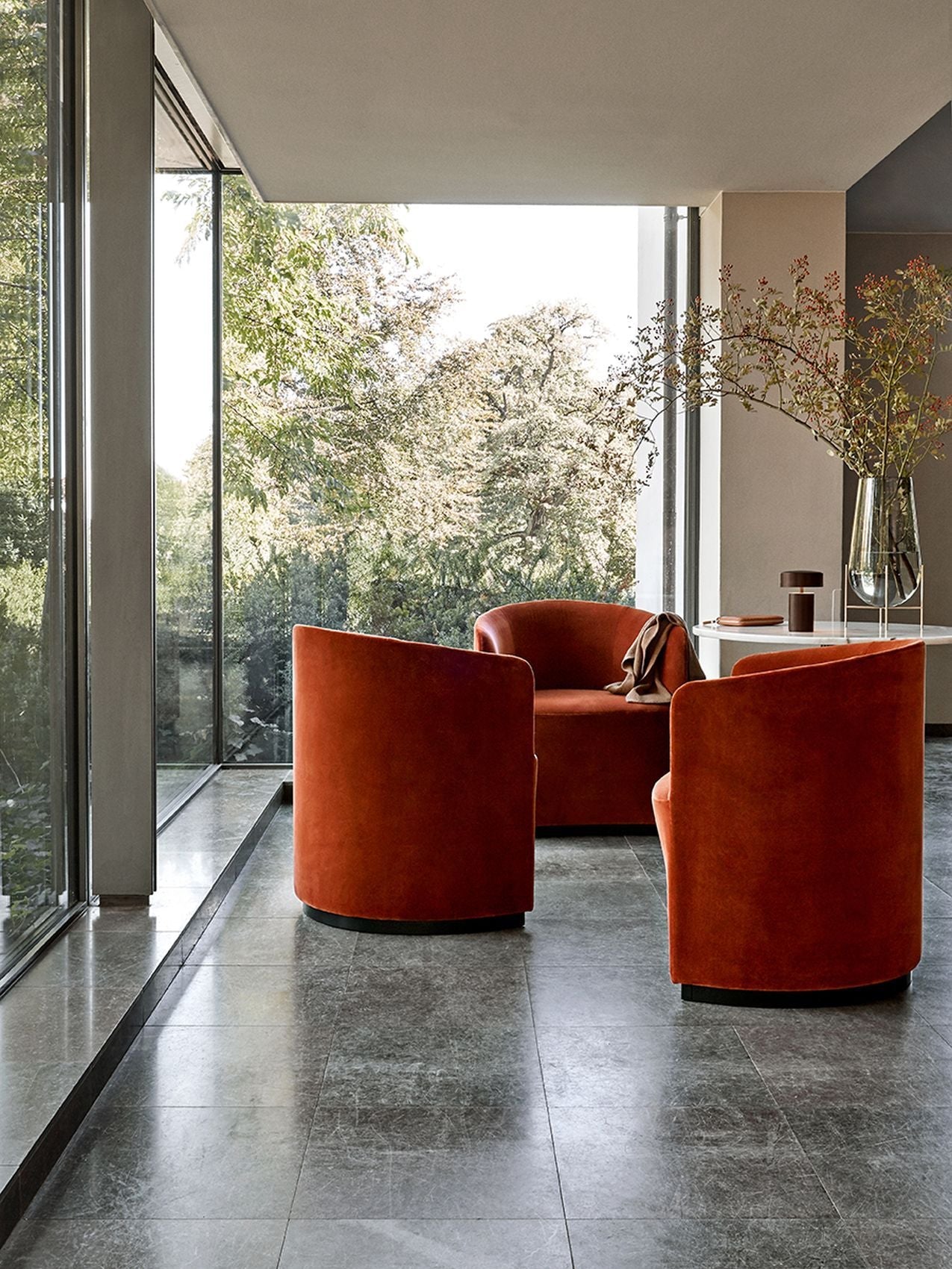 Fully Upholstered Club Chair Geometric Silhouette, Lounge Design