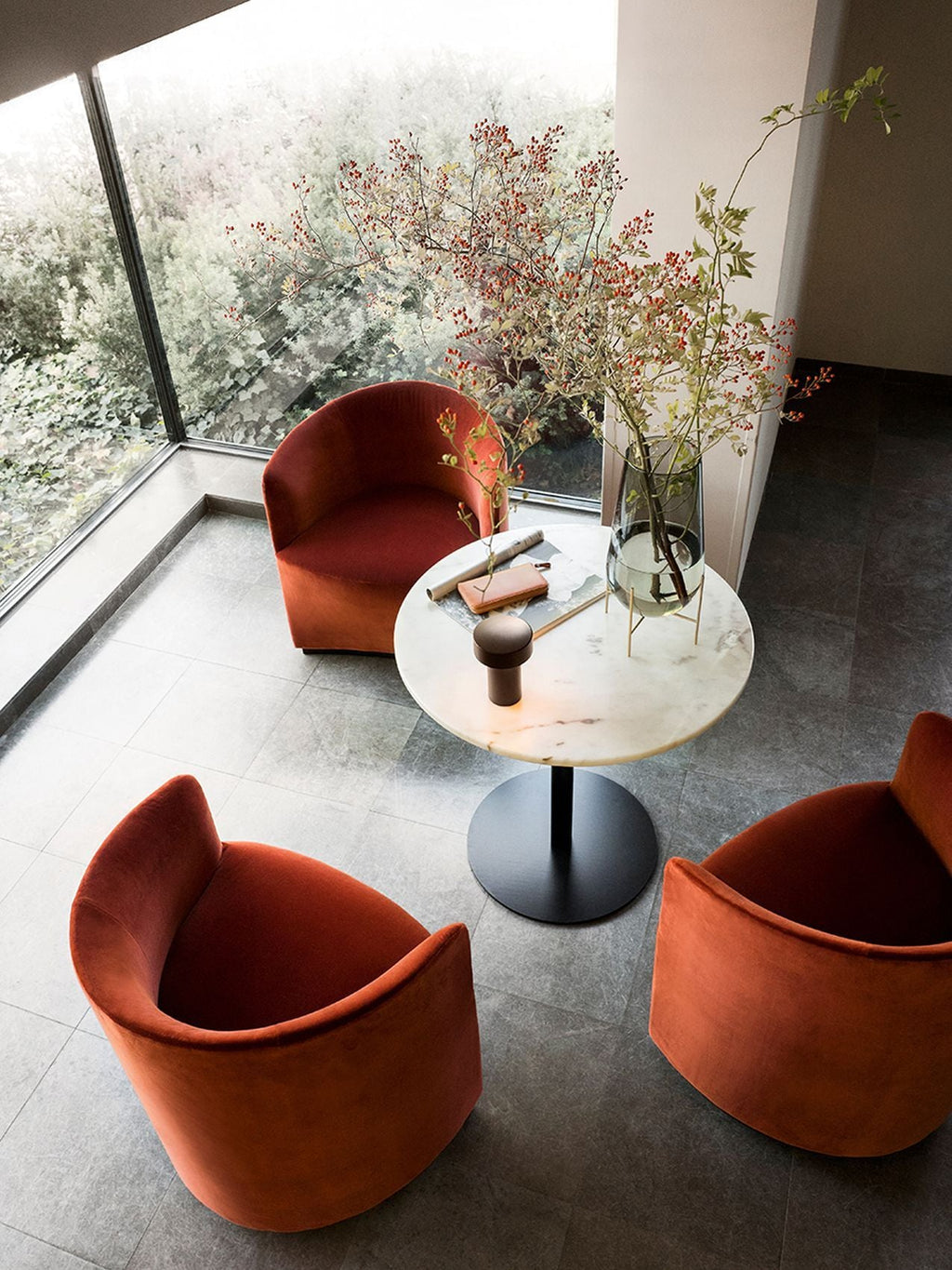 Fully Upholstered Club Chair Geometric Silhouette, Lounge Design