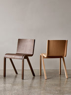 Cantilevered Dining Chair, Upholstered Seat ¨C Oak Veneer, Stackable