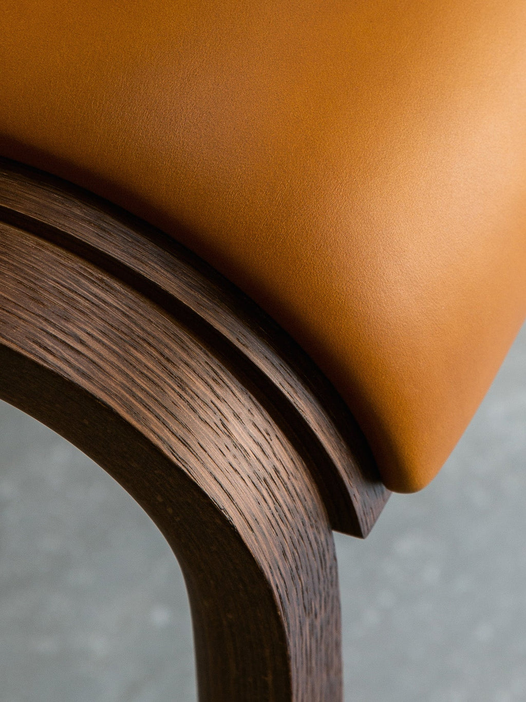 Cantilevered Dining Chair, Upholstered Seat ¨C Oak Veneer, Stackable