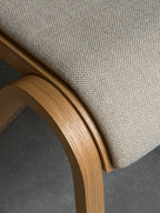 Cantilevered Dining Chair, Upholstered Seat ¨C Oak Veneer, Stackable