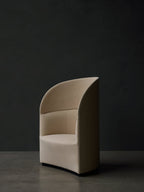 High Back Lounge Chair Geometric Silhouette, USB Port, Wide Low Seat