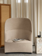 High Back Lounge Chair Geometric Silhouette, USB Port, Wide Low Seat