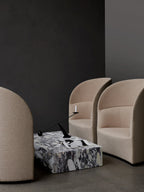 High Back Lounge Chair Geometric Silhouette, USB Port, Wide Low Seat