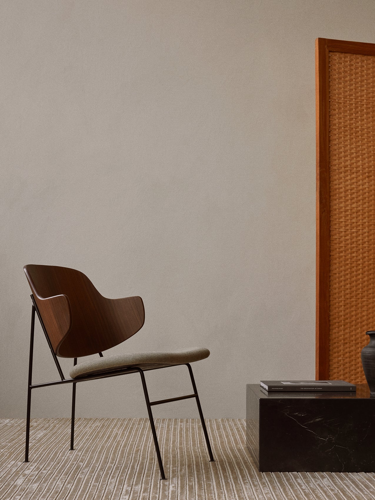 Lounge Chair Deep Low Seat, Curved Back, Mid-Century Design