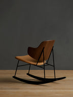 Rocking Chair in Oak or Walnut Veneer Steel Frame