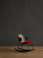 Rocking Chair in Oak or Walnut Veneer Steel Frame