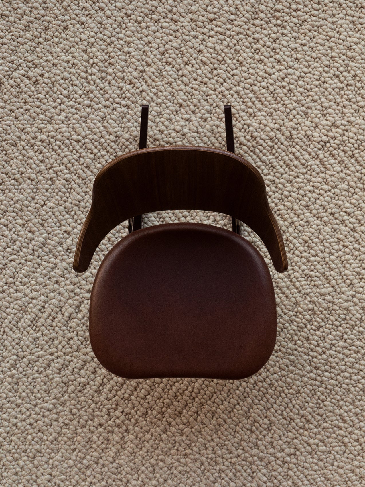 Rocking Chair in Oak or Walnut Veneer Steel Frame