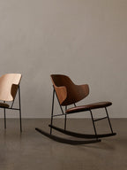 Rocking Chair in Oak or Walnut Veneer Steel Frame