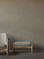 Lounge Ottoman Organic Form, Pairs with Lounge Chair