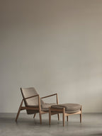 Lounge Ottoman Organic Form, Pairs with Lounge Chair