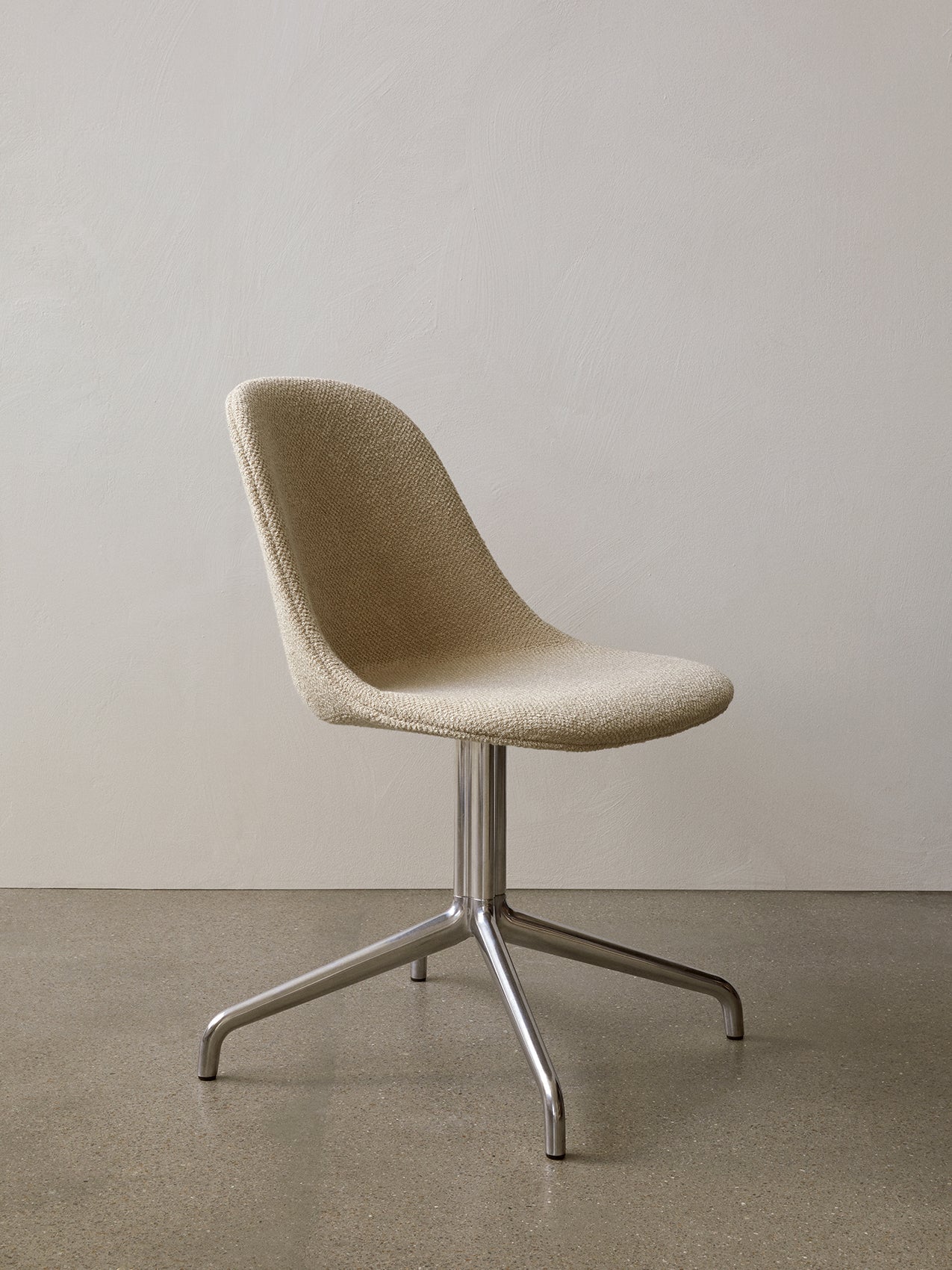 Swivel Side Dining Chair, Polished Aluminium Star Base ¨C 25mm Foam
