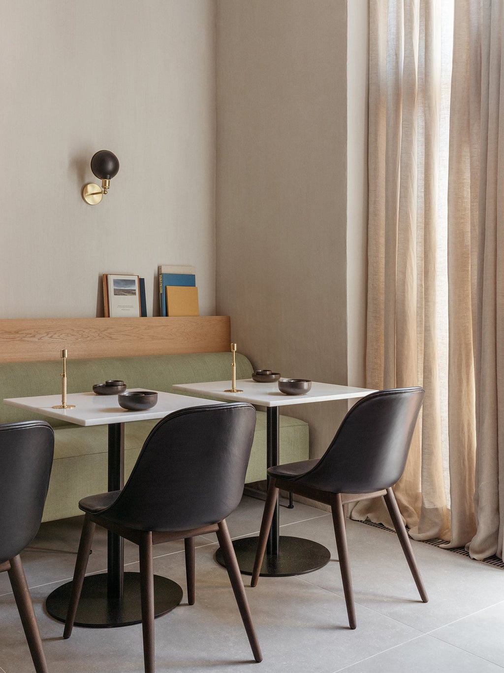 Side Dining Chair, Wooden Base ¨C Compact Shell, Textile or Leather