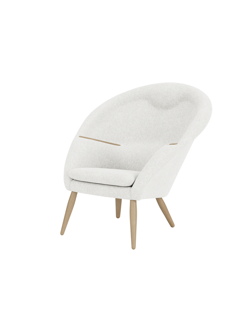 Lounge Chair Horseshoe Frame, Integrated Headrest, Wood Armrests