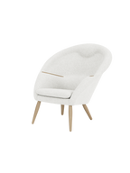 Lounge Chair Horseshoe Frame, Integrated Headrest, Wood Armrests