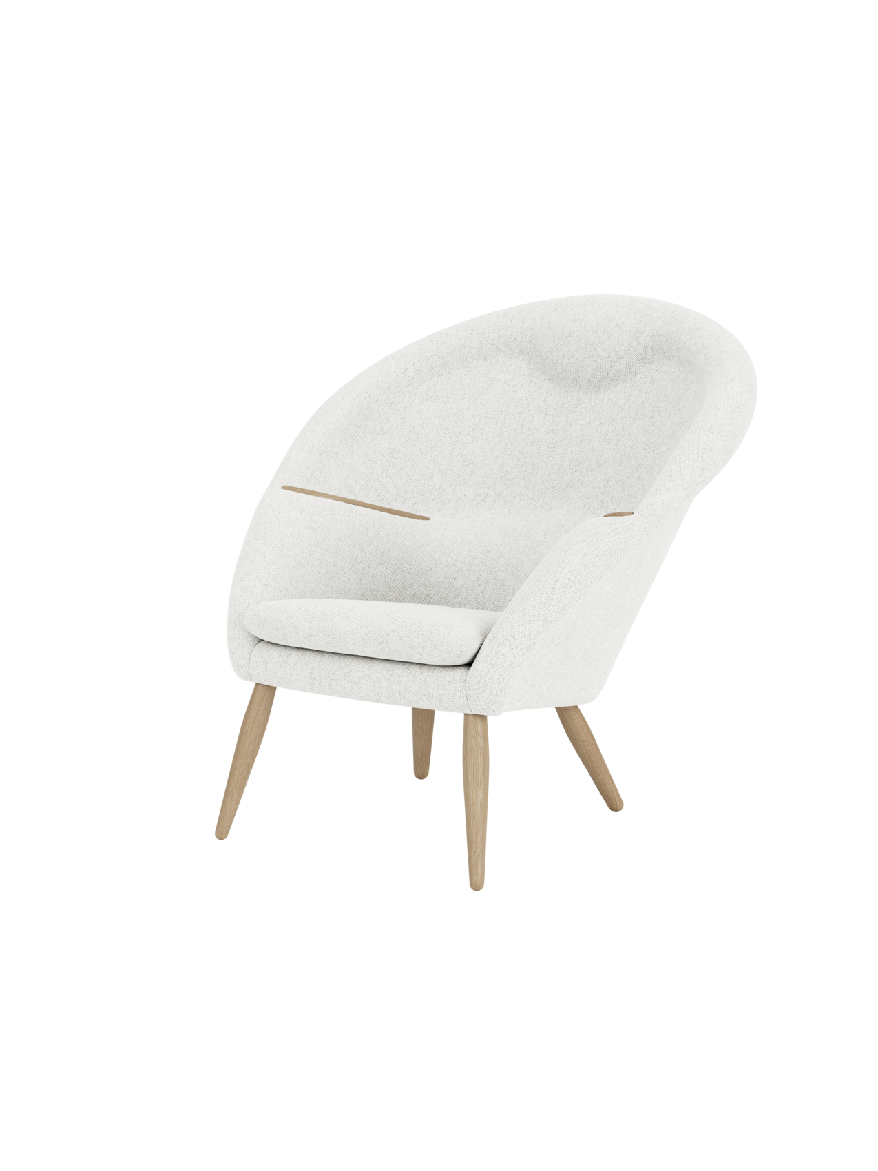 Lounge Chair Horseshoe Frame, Integrated Headrest, Wood Armrests