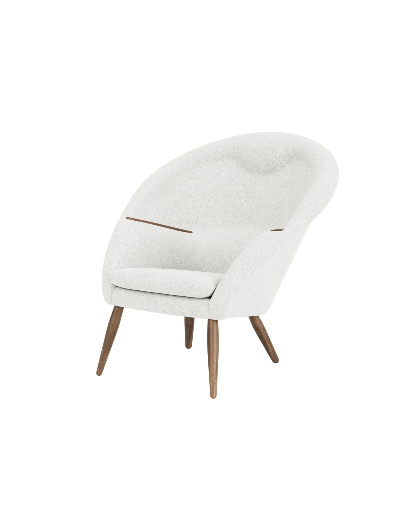 Lounge Chair Horseshoe Frame, Integrated Headrest, Wood Armrests