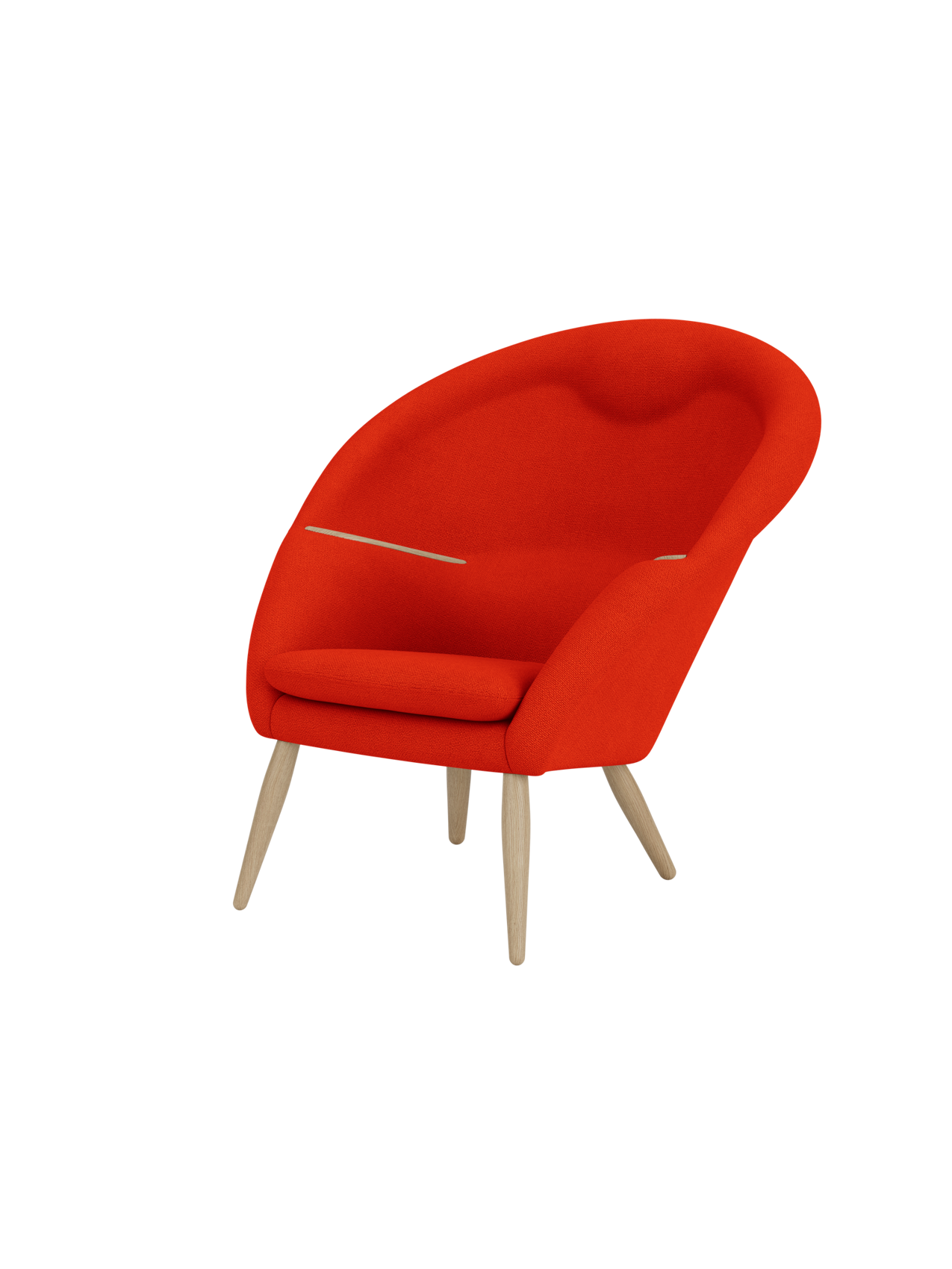 Lounge Chair Horseshoe Frame, Integrated Headrest, Wood Armrests